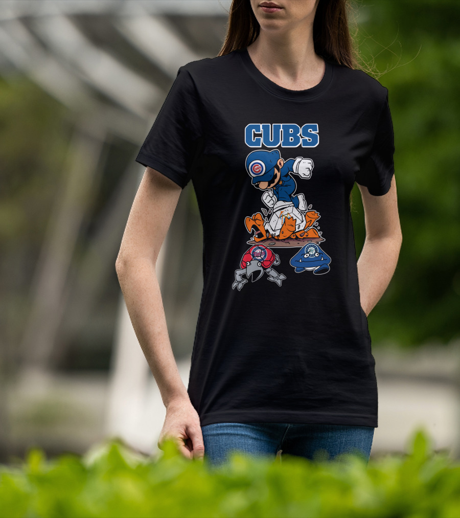 Cubs Character Defeating Cardinals And Brewers T-Shirt
