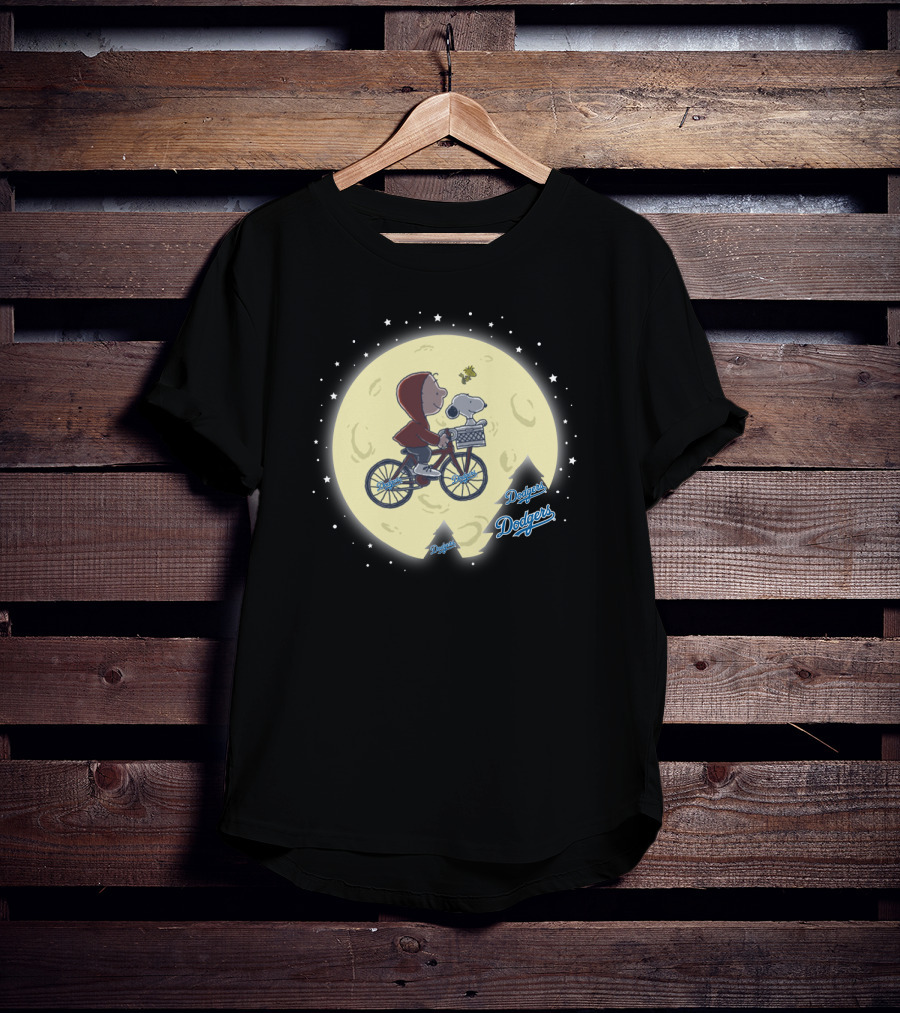 Halloween Dodgers Full Moon Bicycle Ride With Baseball Team Dog T-Shirt