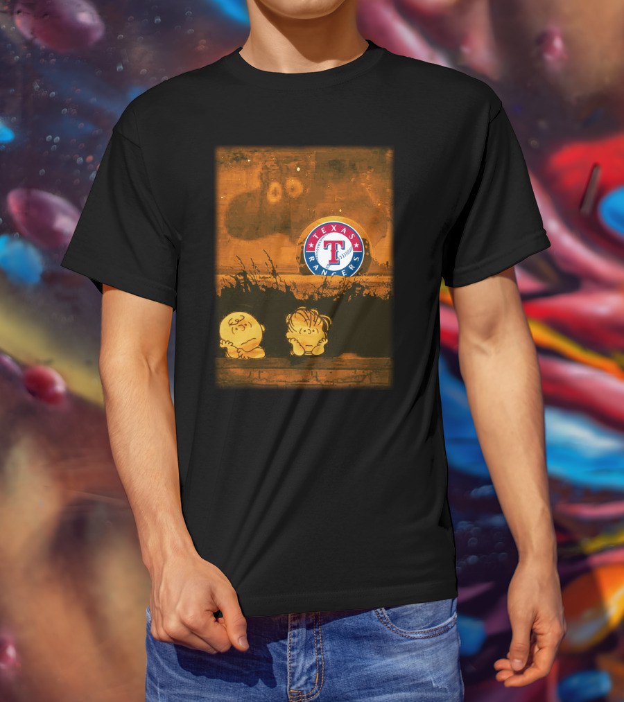 Texas Rangers Peanuts Halloween Charlie Brown Linus Pumpkin Patch T-Shirt