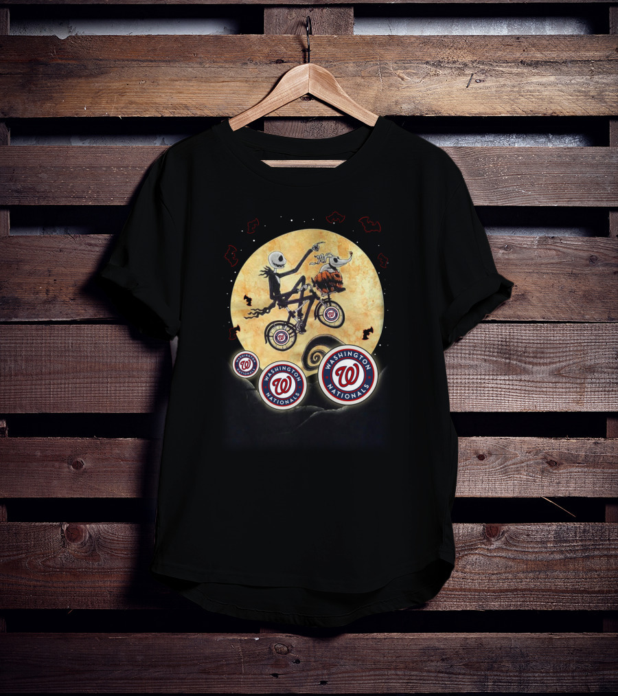 Washington Nationals Halloween Night Bicycle Ride Moon Scene T-Shirt