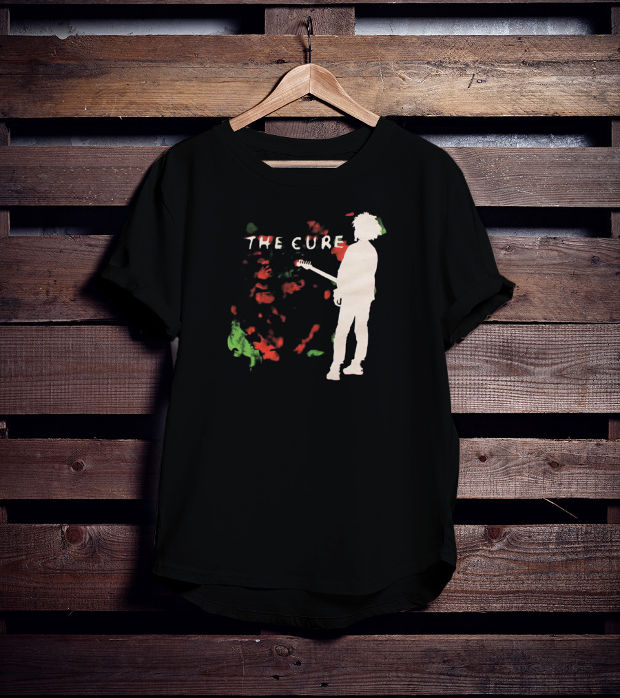 The Cure Guitarist Silhouette With Abstract T-Shirt