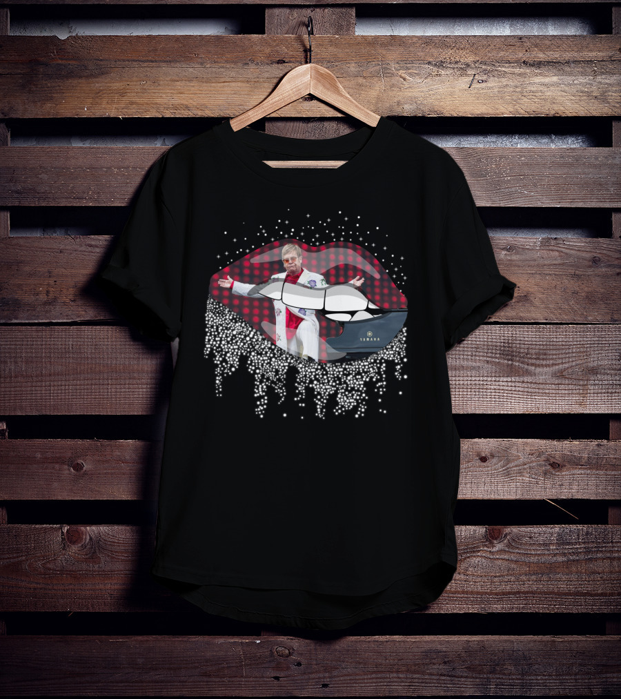 Elton John Yamaha Lips Sparkle Red Costume T-Shirt