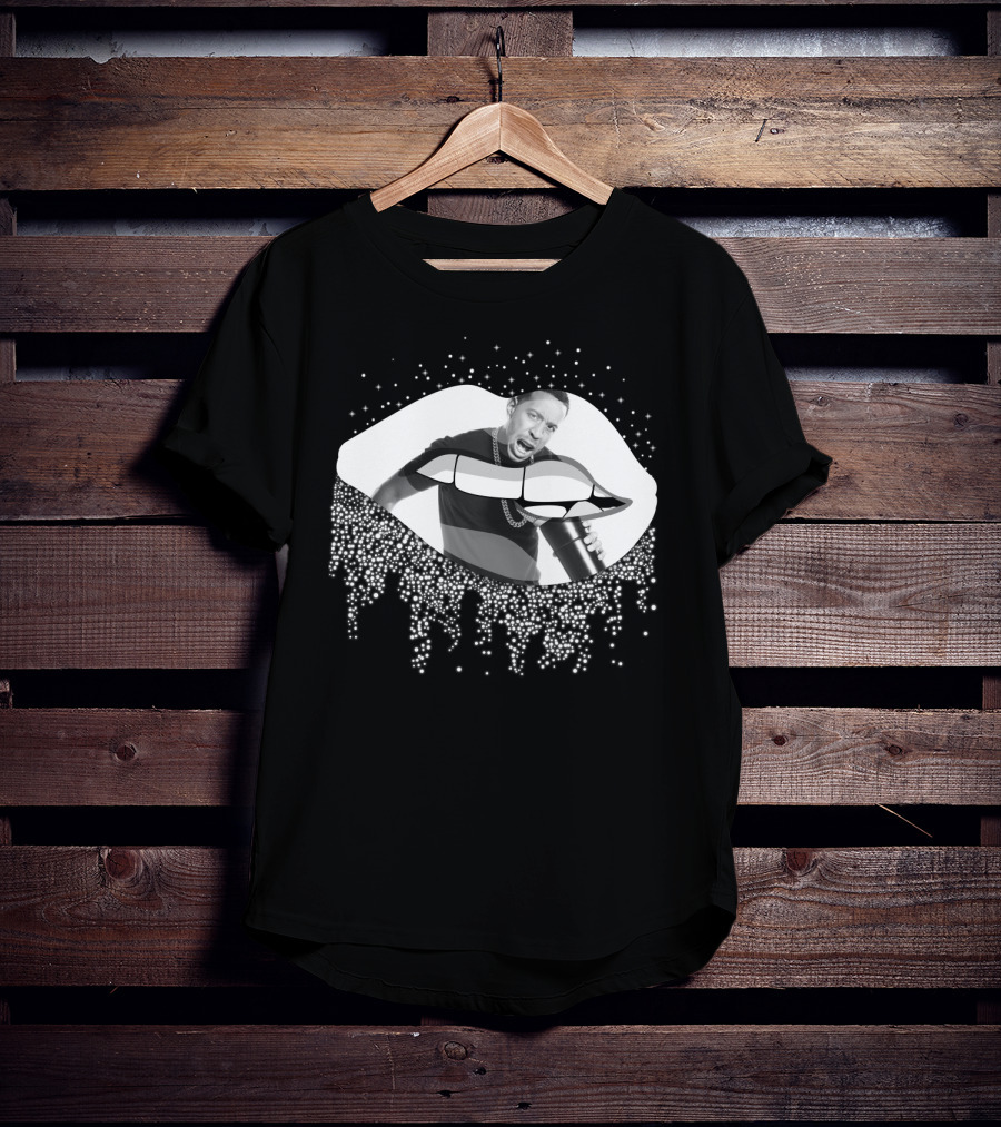 Ludacris Graphic Lips Illustration With Black And White Cup T-Shirt