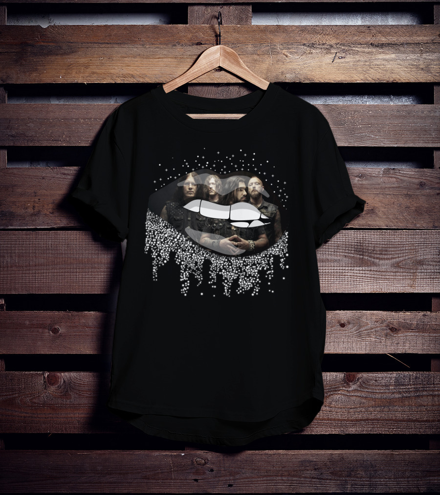 Machine Head Band Surreal Lip Visual With Dripping Dots And Band Members T-Shirt