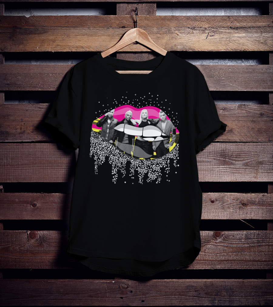 No Doubt Band Black White And Pink Lips T-Shirt