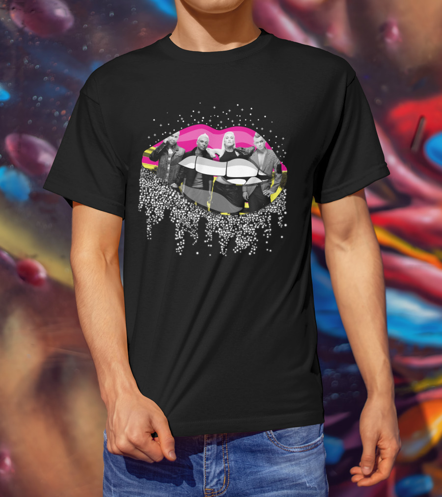No Doubt Band Black White And Pink Lips T-Shirt