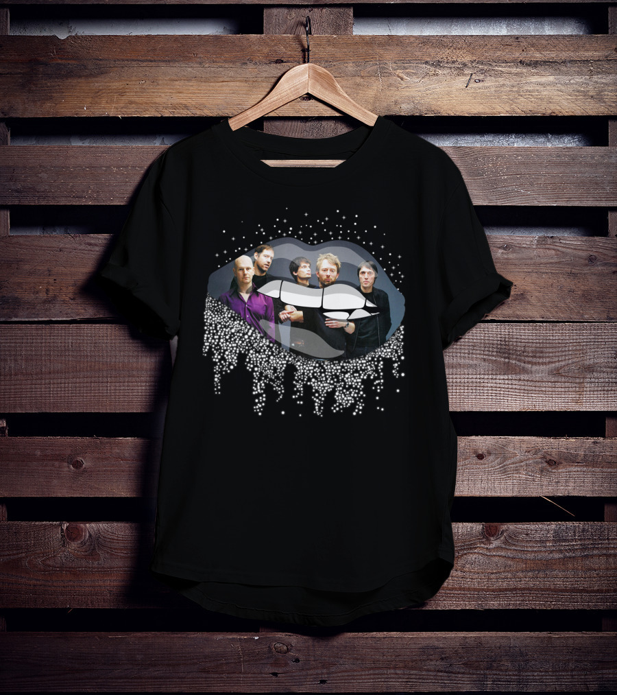 Radiohead Band Inside Glittering Lips T-Shirt