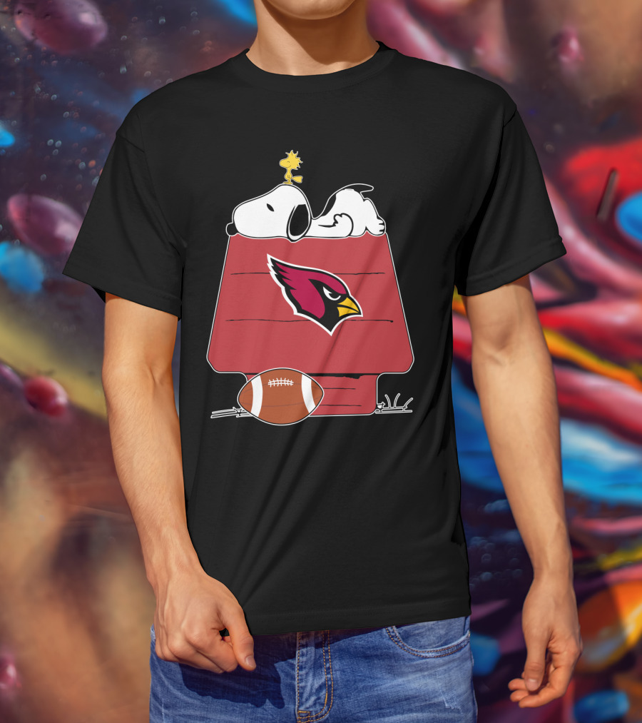 Arizona Cardinals Snoopy Woodstock Football House T-Shirt
