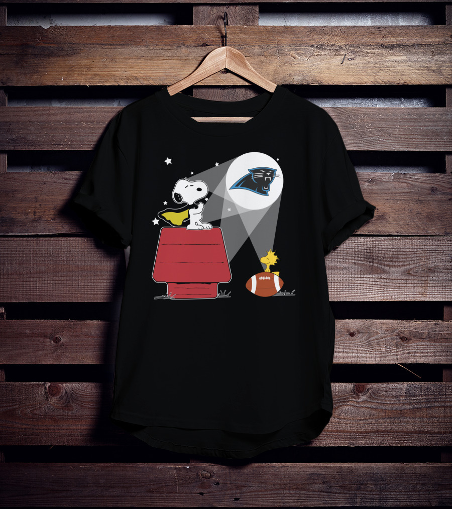 Snoopy Woodstock Carolina Panthers Football Peanuts Fan Tribute T-Shirt