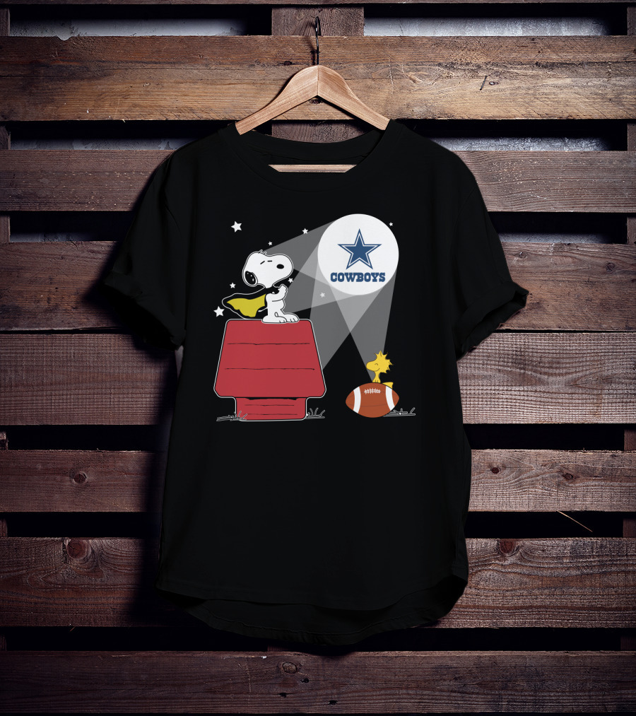 Snoopy And Woodstock Dallas Cowboys Star Symbol T-Shirt