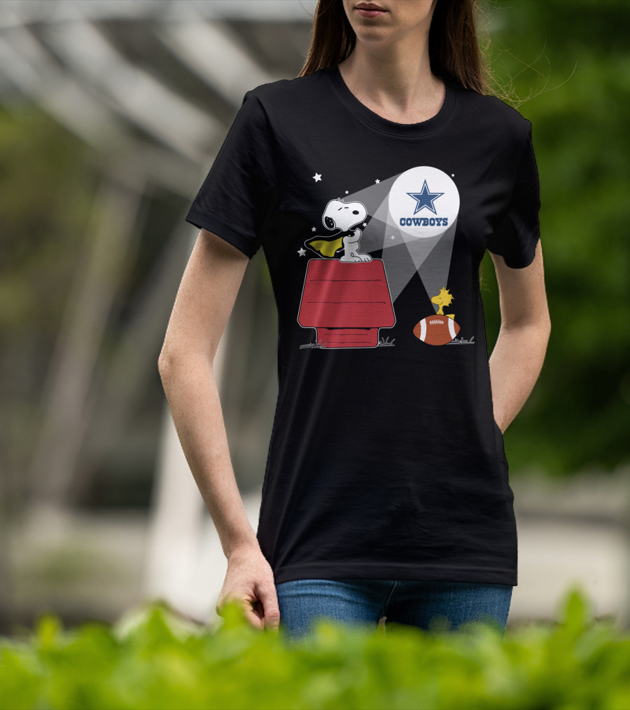 Snoopy And Woodstock Dallas Cowboys Star Symbol T-Shirt