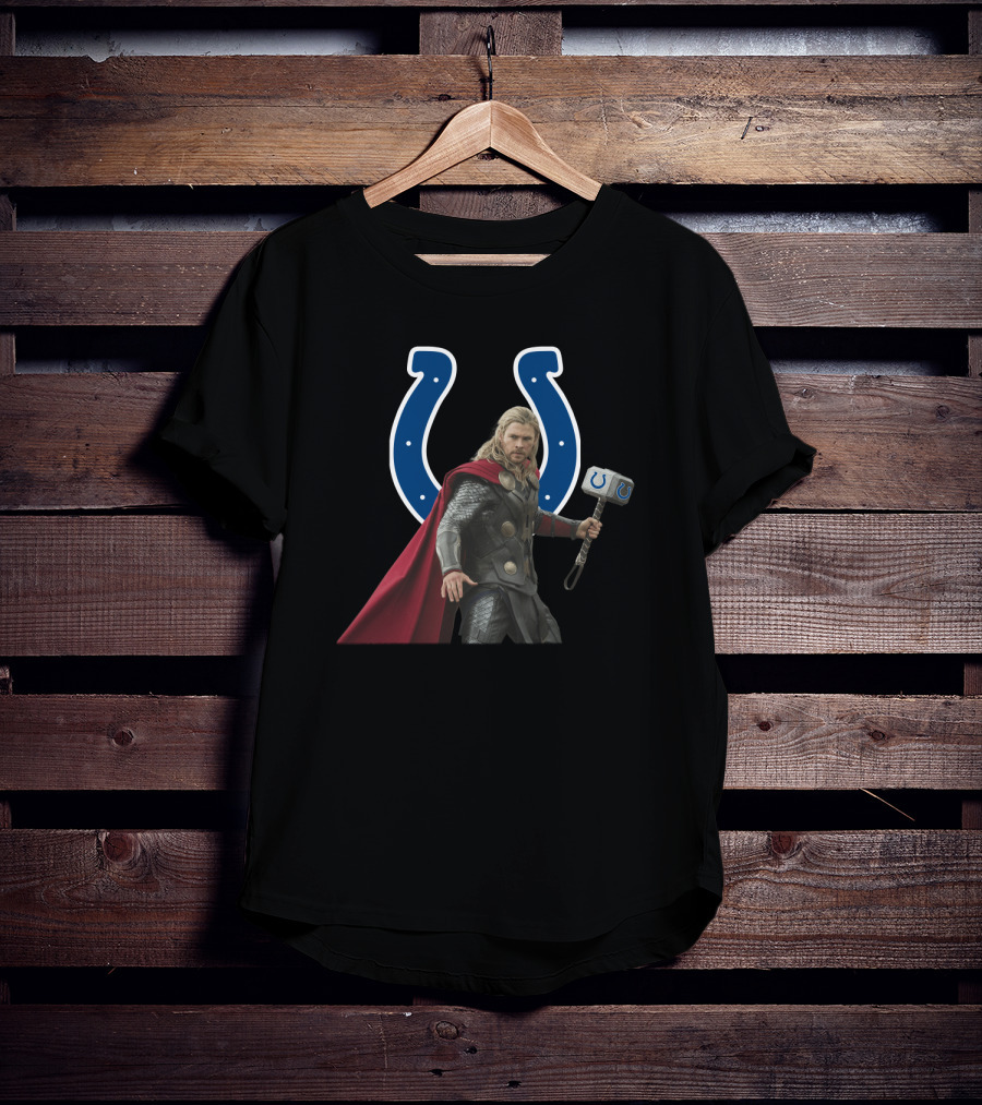 Indianapolis Colts Thor Hammer Logo Combination T-Shirt