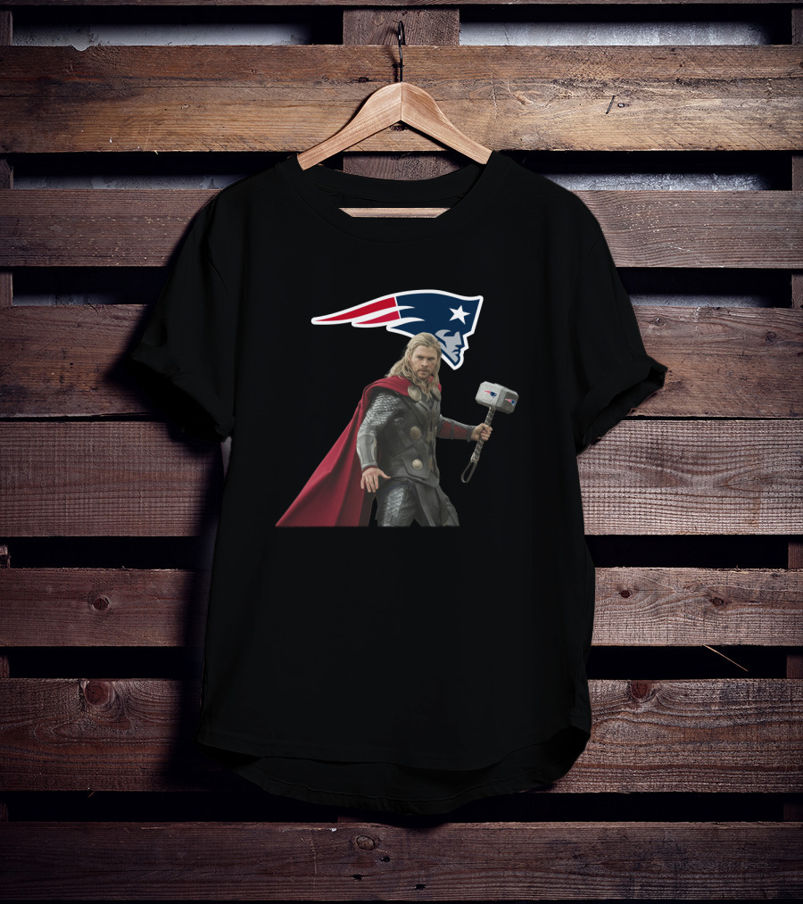 Patriots Thor Crossover Mjolnir Nfl Tribute T-Shirt