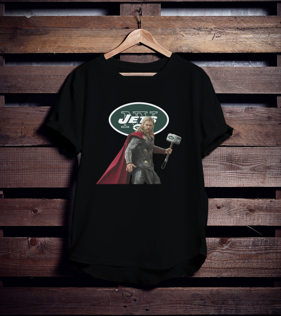 New York Jets Thor Wields Hammer T-Shirt