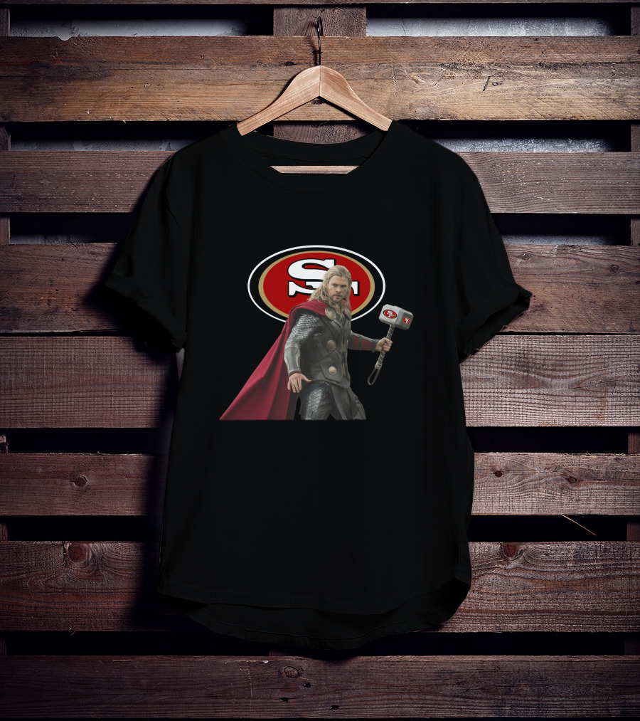 San Francisco 49ers Thor Collaboration Nfl Football T-Shirt