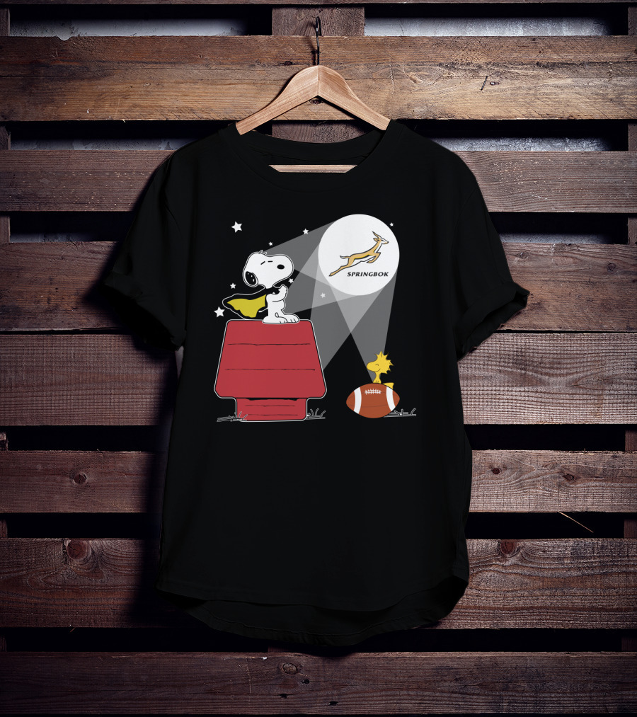 Springbok Spotlight Peanuts Snoopy Woodstock Rugby Adventure T-Shirt