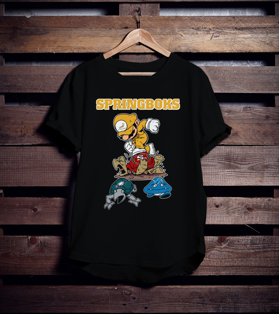 Springboks Jumping Character Over Enemies T-Shirt