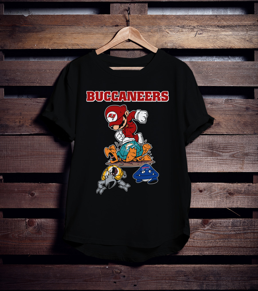 Buccaneers Mario Parody Jumping On Rivals T-Shirt
