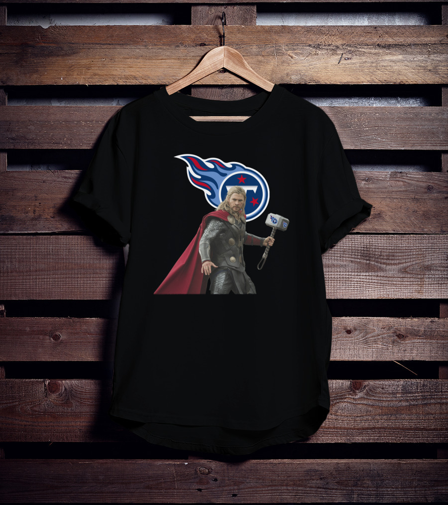 Tennessee Titans Thor Nfl Crossover With Hammer T-Shirt