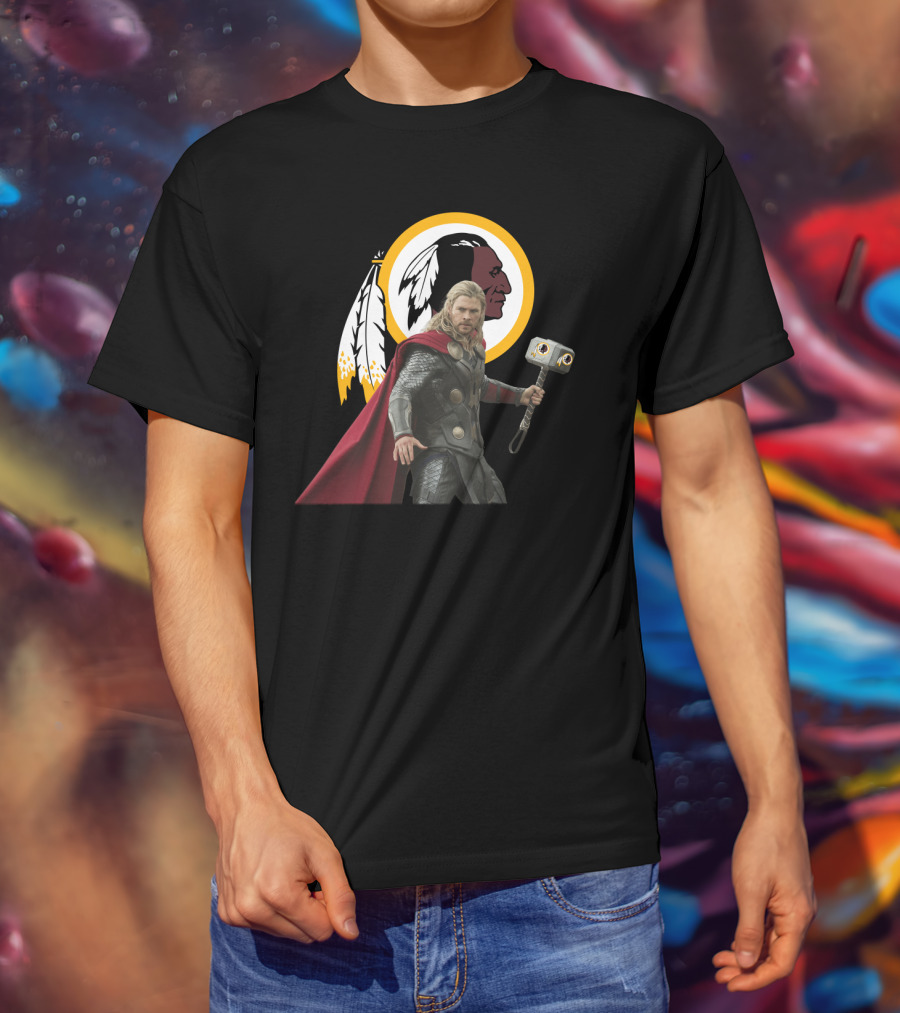 Washington Redskins Thor Mjolnir Crossover T-Shirt