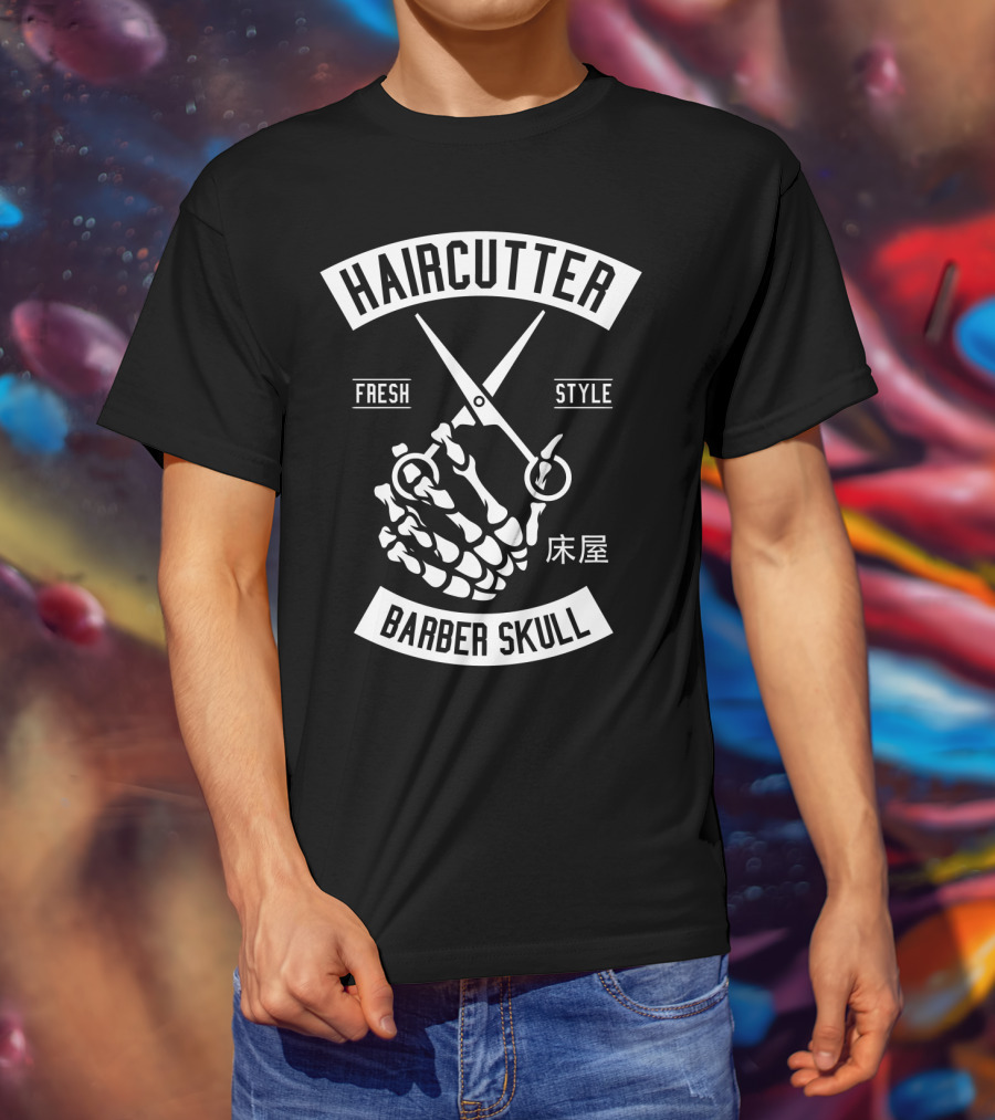 Haircutter Barber Skull Fresh T-Shirt