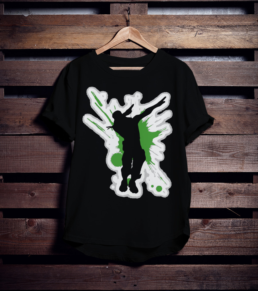 Silhouette Dab With Dynamic Green Splash - Dane Dab T-Shirt