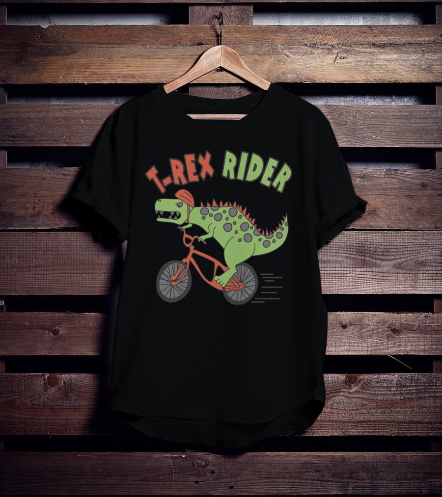 T REX RIDER Dinosaur Biking Adventure With Helmet And Speed T-Shirt