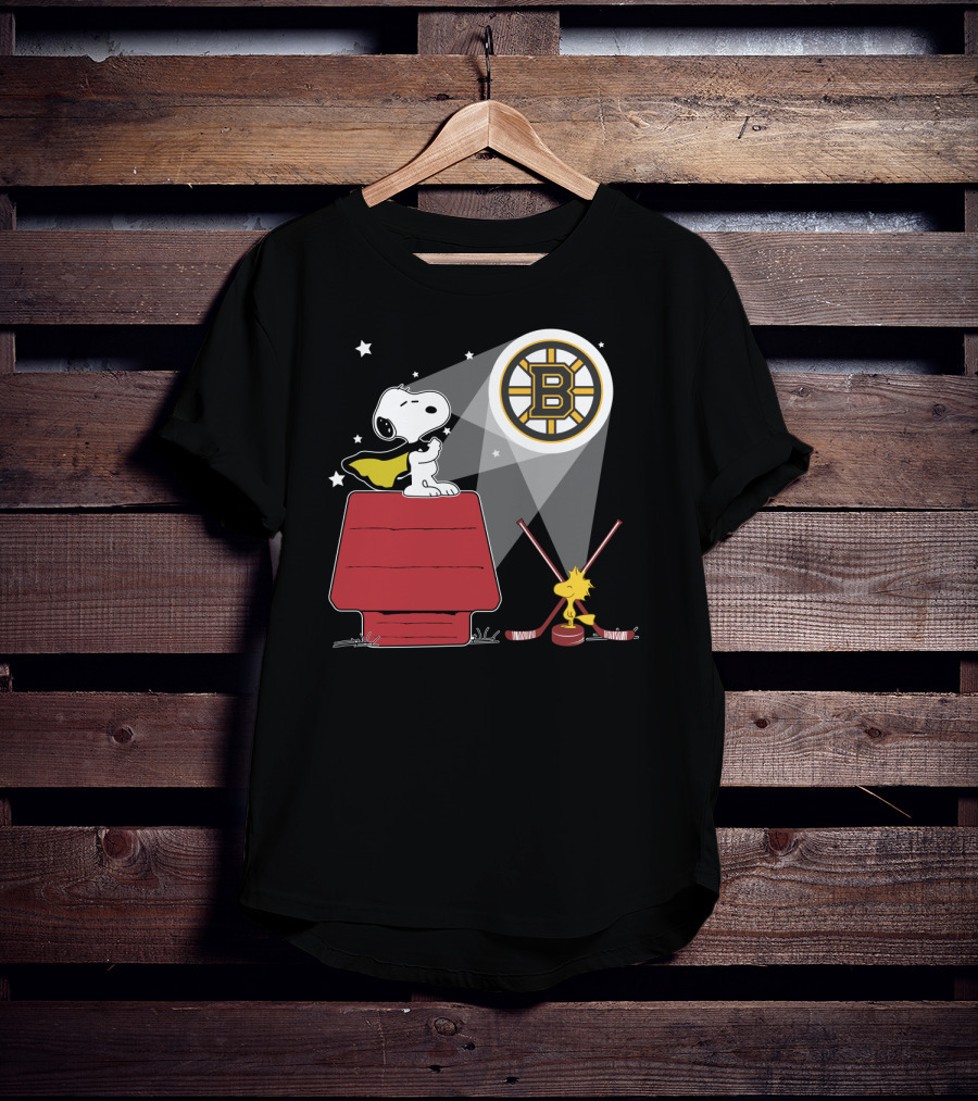 Boston Bruins Snoopy And Woodstock Lighthouse House T-Shirt