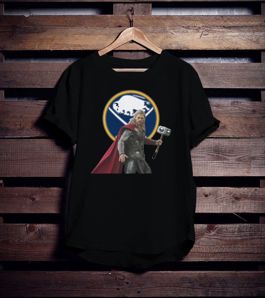 Buffalo Sabres Thor Crossover With Mjolnir And Sabres T-Shirt