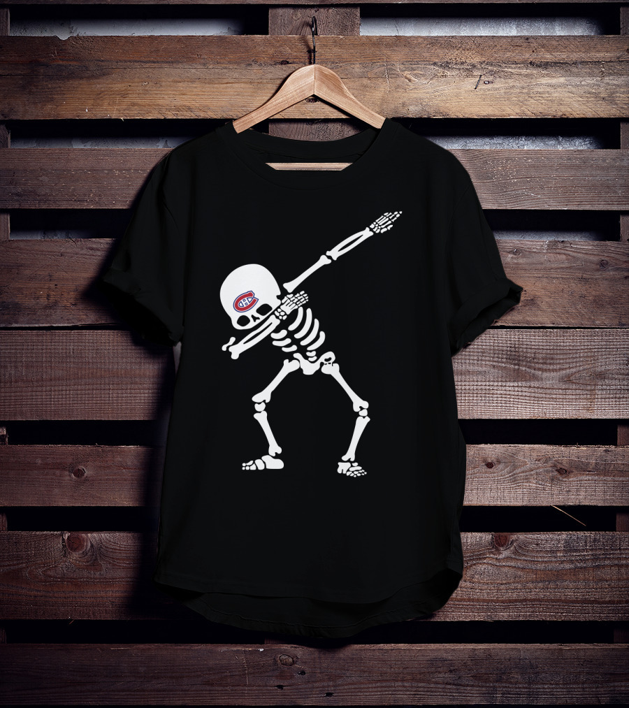 Canadiens Skeleton Dabbing With Team T-Shirt
