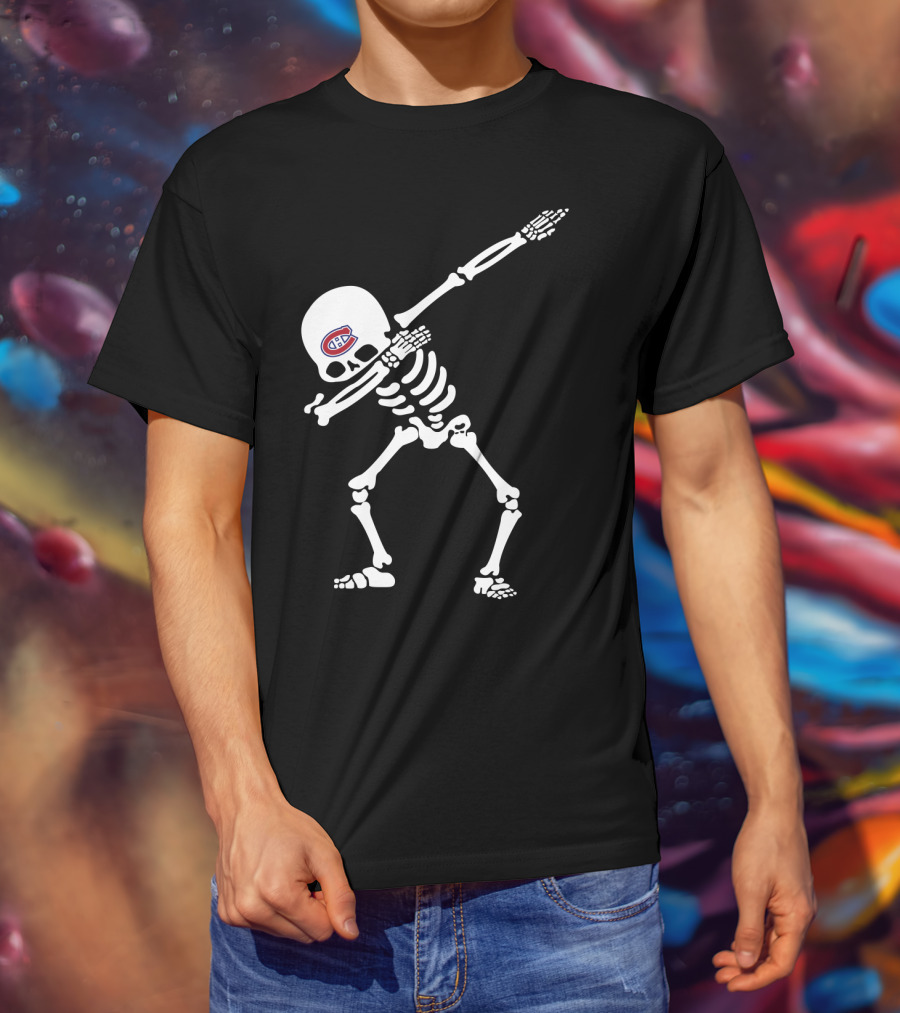 Canadiens Skeleton Dabbing With Team T-Shirt