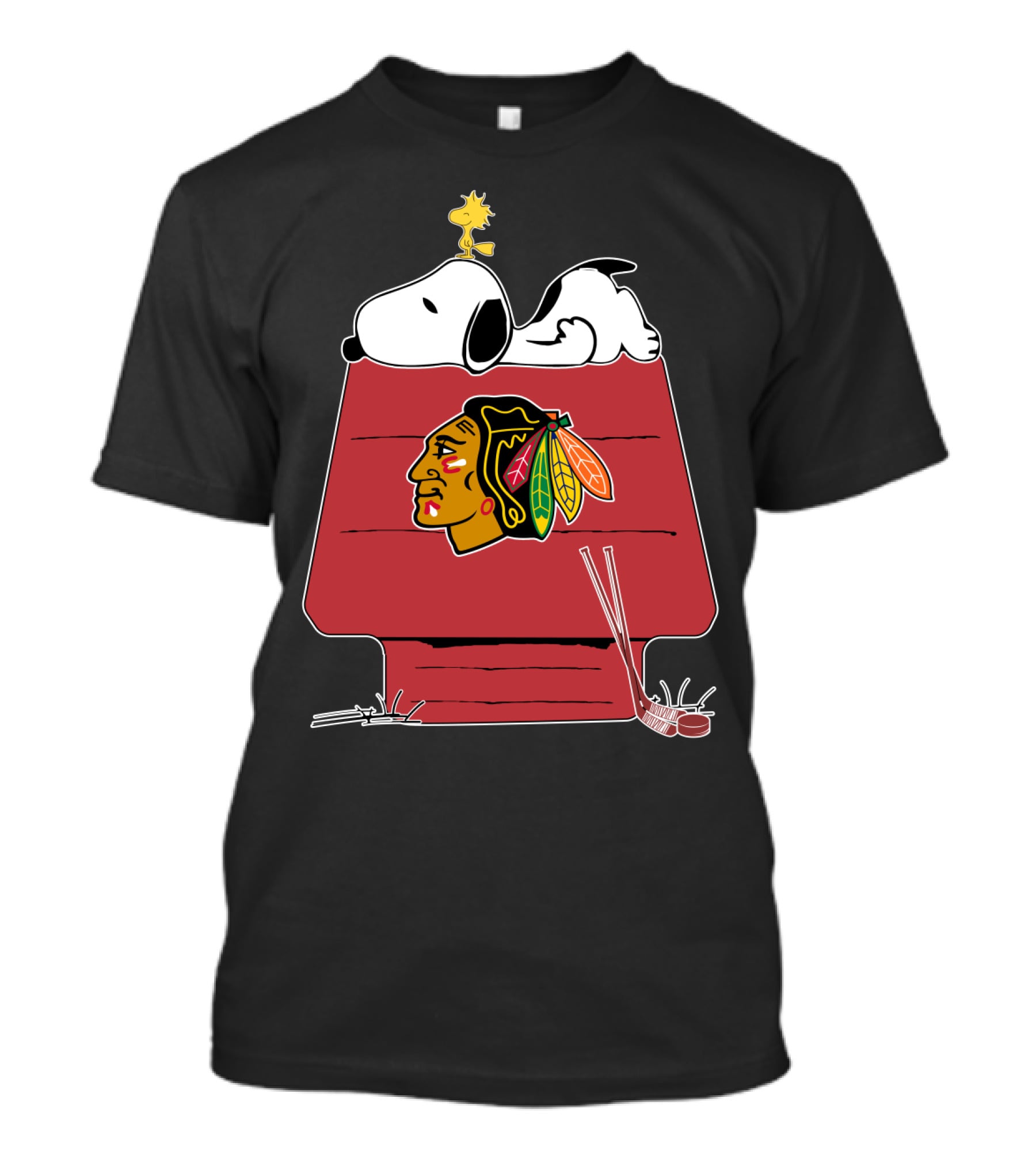 Chicago Blackhawks Snoopy Doghouse Peanuts Hockey T-Shirt