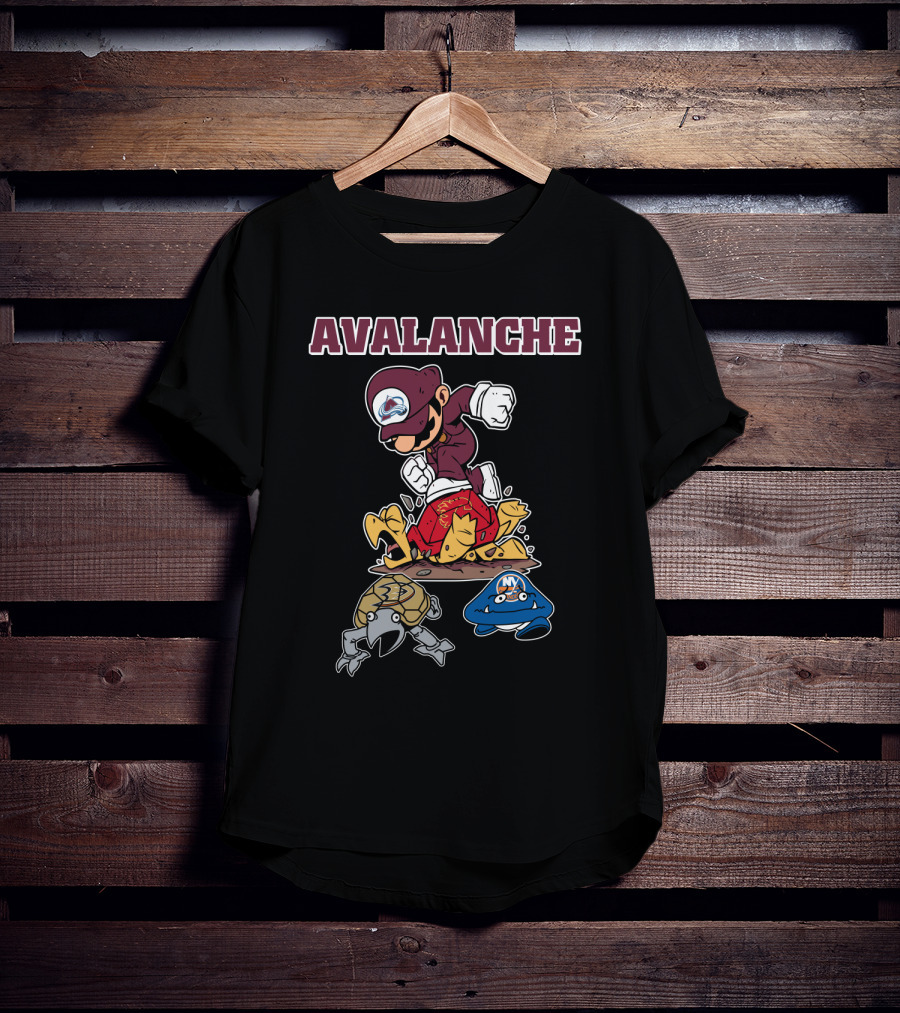 Avalanche Colorado Mario Hockey Theme T-Shirt