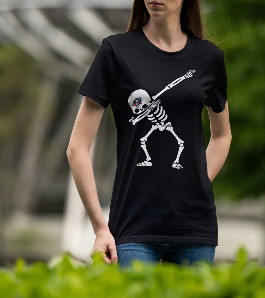 Columbus Blue Jackets Skeleton Dabbing T-Shirt