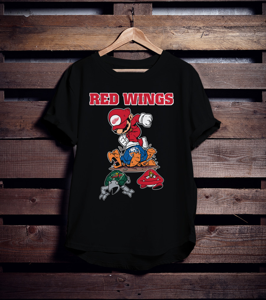 Red Wings Retro Cartoon Mascot T-Shirt