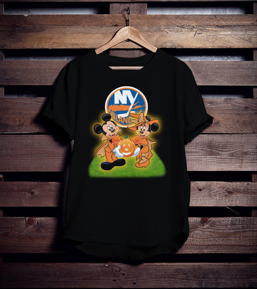 Halloween New York Islanders Mickey And Friends Pumpkin Celebration T-Shirt