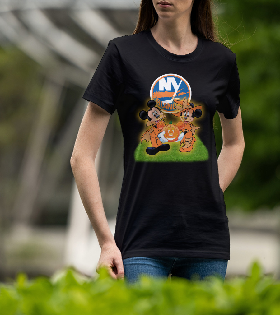 Halloween New York Islanders Mickey And Friends Pumpkin Celebration T-Shirt