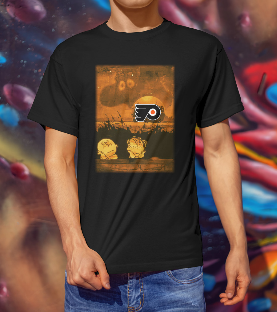 Halloween Philadelphia Flyers Peanuts Characters Pumpkin Patch T-Shirt