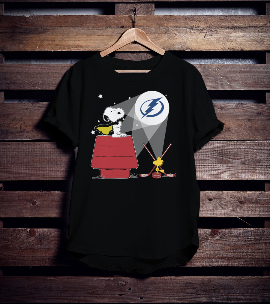 Tampa Bay Lightning Snoopy Woodstock Nhl Peanuts Crossover T-Shirt