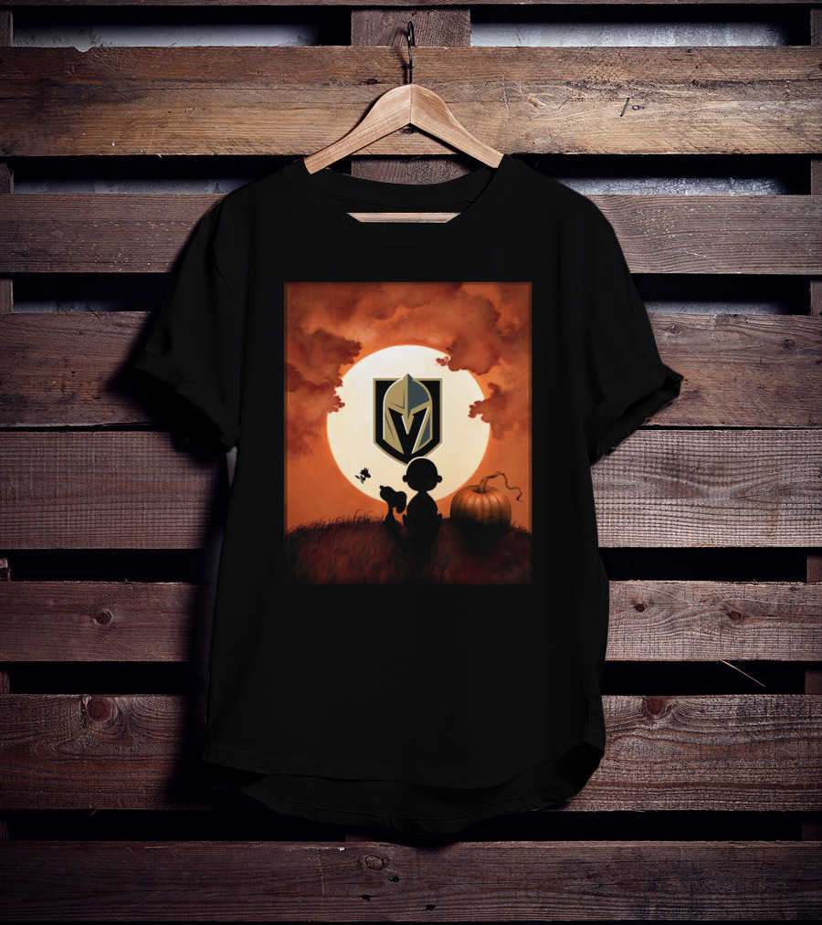 Halloween Vegas Golden Knights Full Moon Pumpkin Patch T-Shirt