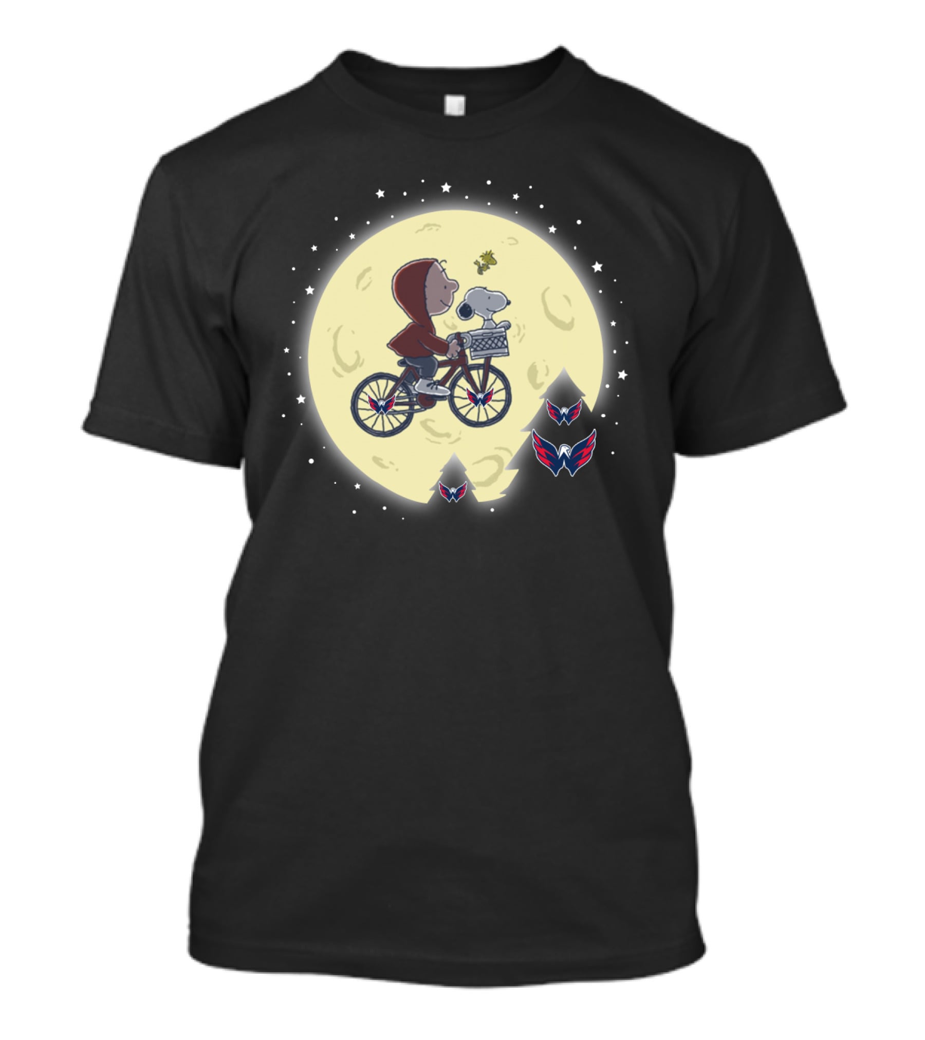 Halloween Washington Capitals Moon Ride E.t. Peanuts Crossover T-Shirt