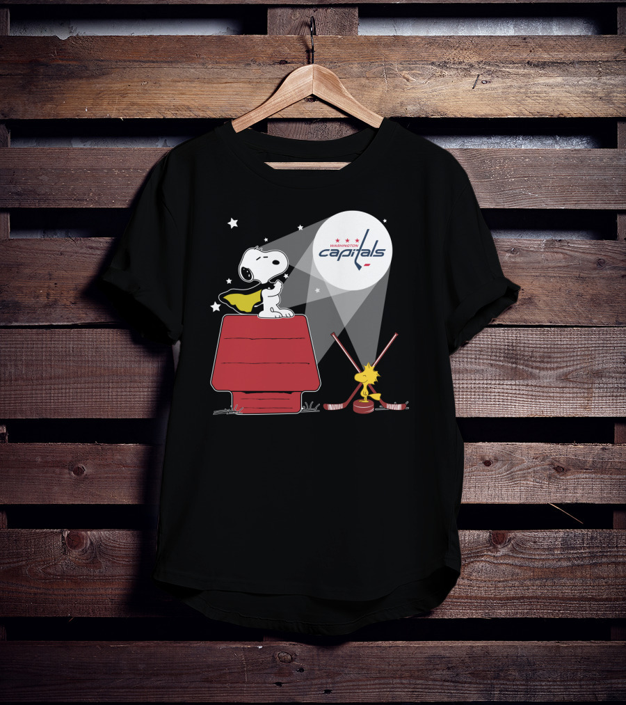 Snoopy And Woodstock Washington Capitals Nhl Hockey Spotlight T-Shirt