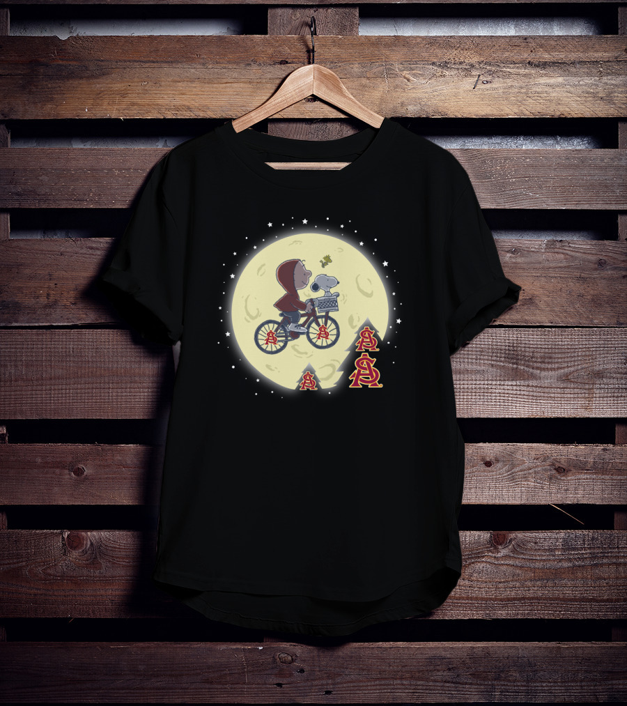 Halloween Arizona State Sun-Devils Moonlight Peanuts Mashup T-Shirt