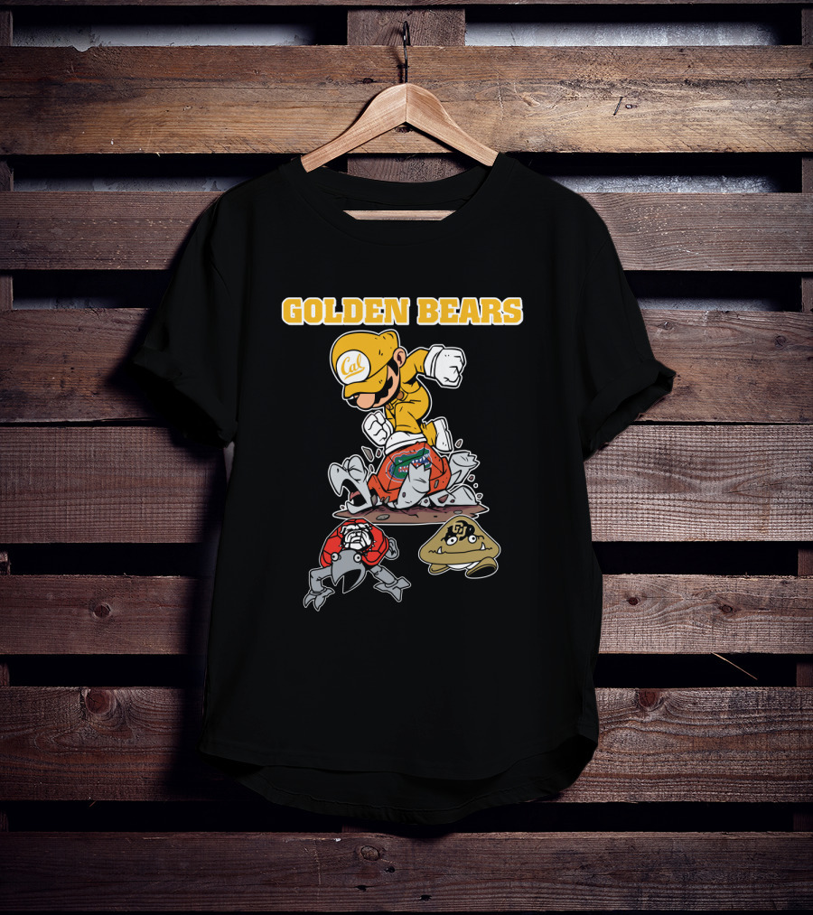 Golden Bears Cal Football Character With Mario Style T-Shirt