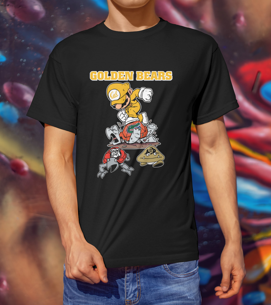 Golden Bears Cal Football Character With Mario Style T-Shirt