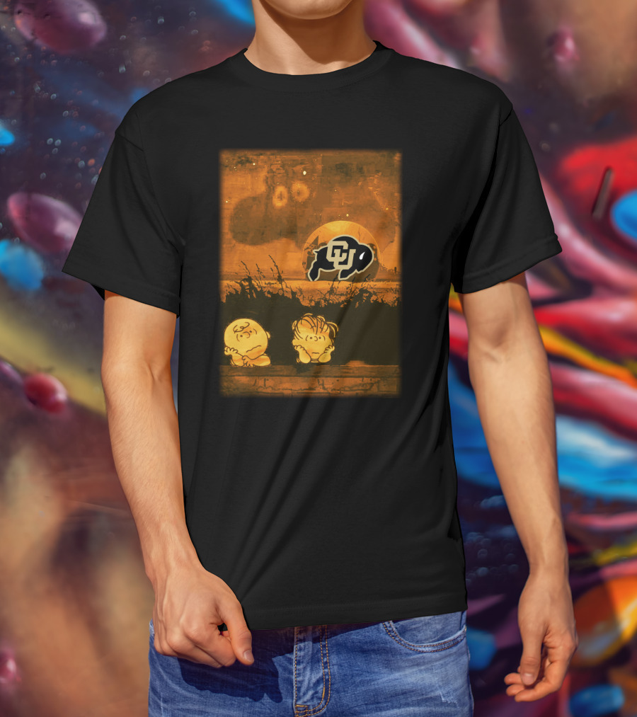Halloween Colorado Buffaloes Football Peanuts Characters Moon Night T-Shirt
