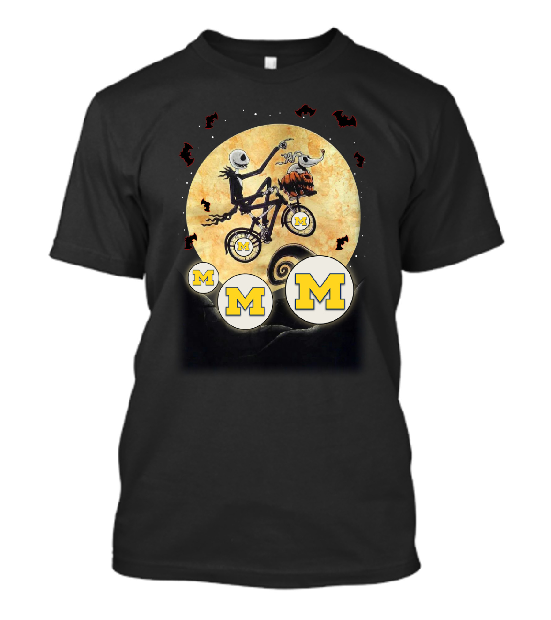 Halloween Michigan Football Nightmare Moon Bats T-Shirt