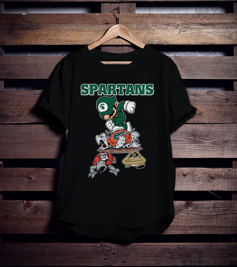 Spartans Msu Football Mario-Themed T-Shirt