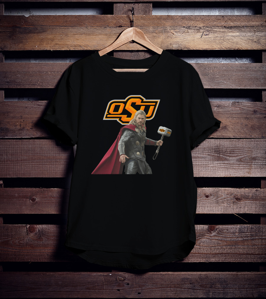 Oklahoma State Football Osu Thor Crossover With Hammer T-Shirt