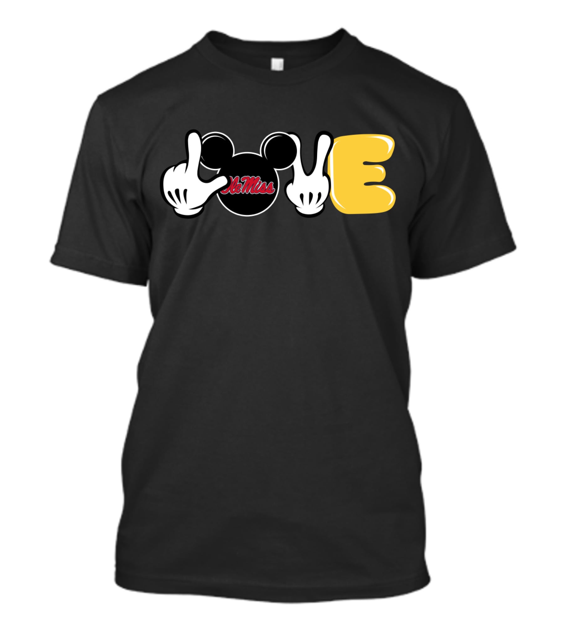 Ole Miss Football Love Mickey Hands T-Shirt